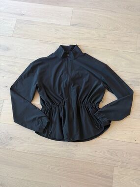 lululemon athletica Black Zip Front Cinch Waist Jacket